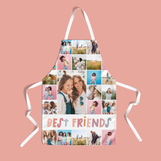 Girly colourful 16 photo best friend modern simple apron