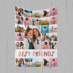 Girly colourful 20 photo best friend modern simple sherpa blanket<br><div class="desc">Girly colourful 20 multi photo best friend modern minimal simple typography elegant birthday,  Christmas,  easter,  graduation,  end of school year or bedroom decor gift design.</div>