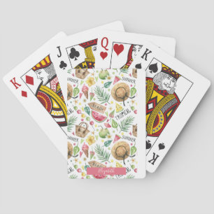 Girly Colourful Beach Relax  Playing Cards
