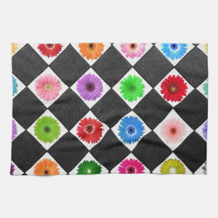 Girly Colourful Daisy Tea Towel