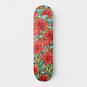 Girly Colourful Floral Urban Street Art Inspired Skateboard