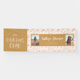 Girly Confetti 2 Photo Congrats Grad Party Banner