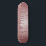 Girly Cool Pink Rose Gold Glitter Sparkle Drips Skateboard<br><div class="desc">Girly Cool Pink Rose Gold Glitter Sparkle Drips Skateboard with faux glitter drips. Easy to customise and perfect for your glitter aesthetic.</div>