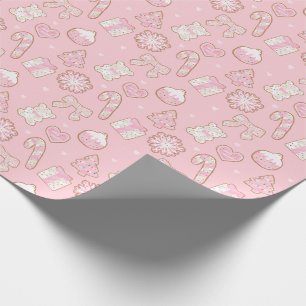 Girly Coquette Christmas Cookies Wrapping Paper