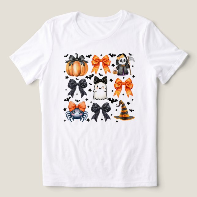 Girly Coquette Cute Halloween Bow  Tri-Blend Shirt (Design Front)