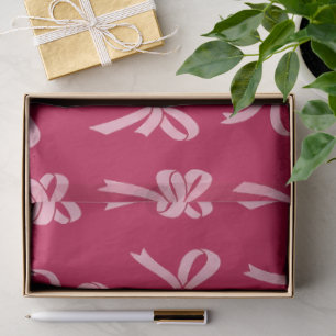 Girly Coquette Pink Bows Pattern Tissue Paper