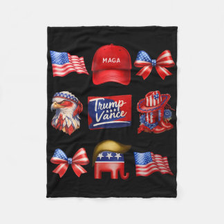 Girly Coquette Trump Vance 2024 Trump Girl Republi Fleece Blanket