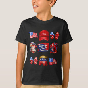 Girly Coquette Trump Vance 2024 Trump Girl Republi T-Shirt