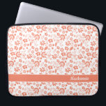 Girly Coral Peach Tropical Flowers Monogram Laptop Sleeve<br><div class="desc">Girly Coral Peach Tropical Flowers Monogram Laptop Sleeve. Easy to customise with text,  fonts,  and colours. Created by Zazzle pro designer BK Thompson exclusively for Cedar and String; please contact us if you need assistance with the design.</div>