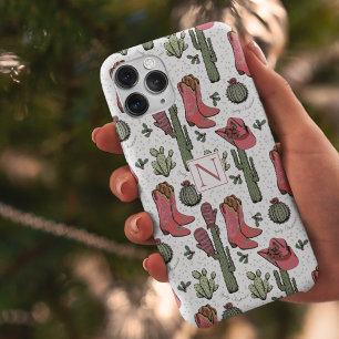 Girly Country Cowgirl Christmas Monogram iPhone 11 Pro Max Case