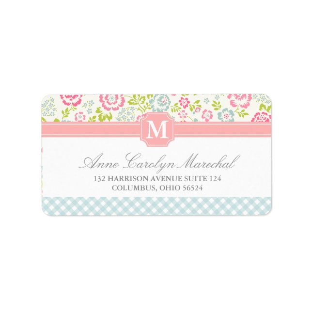 Girly Country Floral Personalised Label (Front)