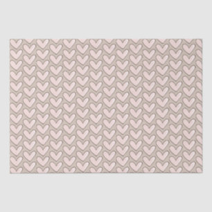 Girly Cream Pink Hearts Love Tissue Paper