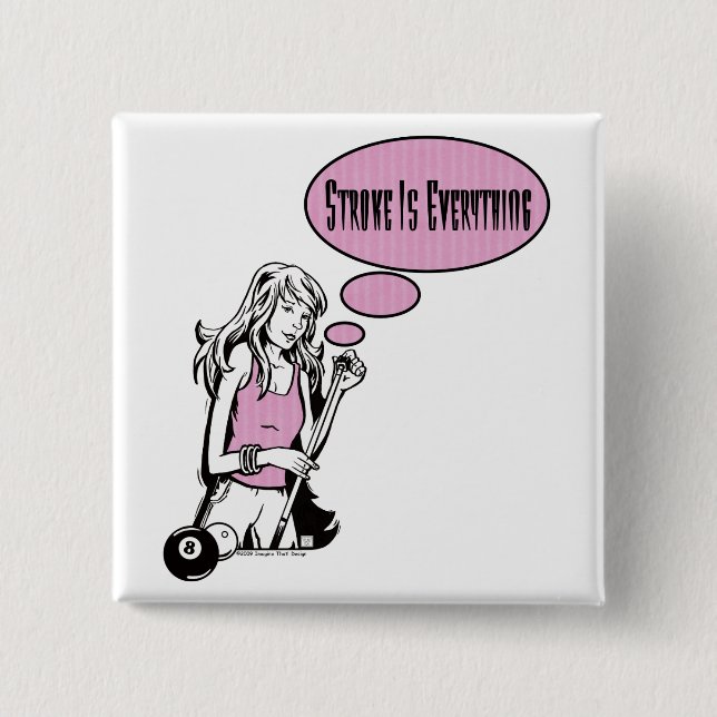 Girly Cue 15 Cm Square Badge (Front)