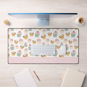Girly Cupcake Personalised First Name Desk Mat