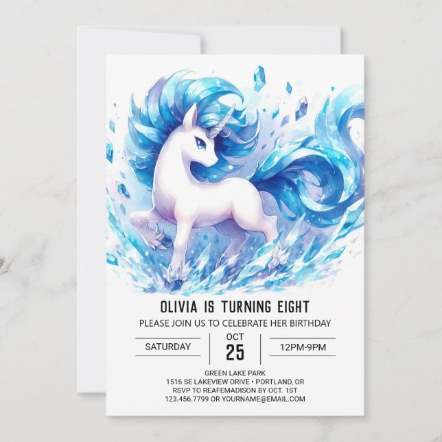  Girly Custom Horse Birthday  Invitation (Front)
