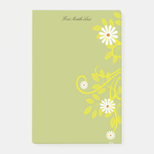 Girly Custom Name Retro White Daisy To Do List Post-it Notes