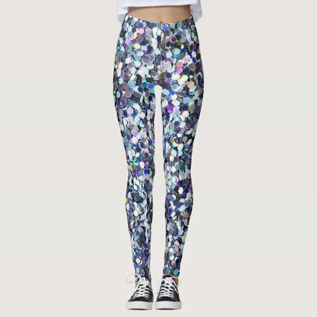 Girly Cute Colourful  Glitter Leggings (Front)