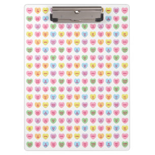 Girly cute fun custom conversation hearts pattern clipboard