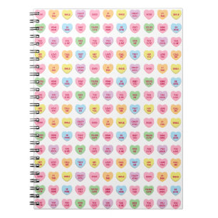 Girly cute fun custom conversation hearts pattern notebook