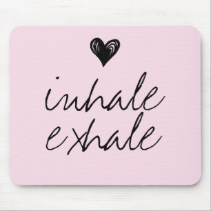 Girly cute heart minimal blush pink quote mouse mat