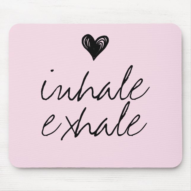 Girly cute heart minimal blush pink quote mouse mat (Front)