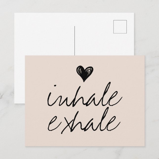 Girly cute heart minimal cream beige postcard (Front/Back)