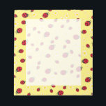 girly cute ladybug and daisy flower pattern yellow notepad<br><div class="desc">Cute ladybug pattern featuring hand drawn cartoon of lady bugs and daisies on a birthright yellow background.</div>