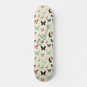 Girly Cute Pastel Butterfly Chic Skateboard