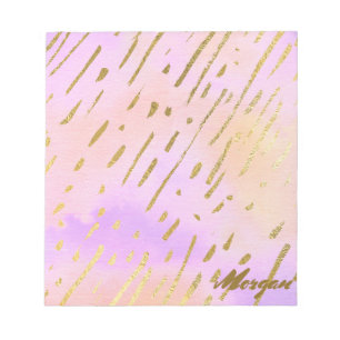 Girly Cute Pink and Gold Pattern Notepad