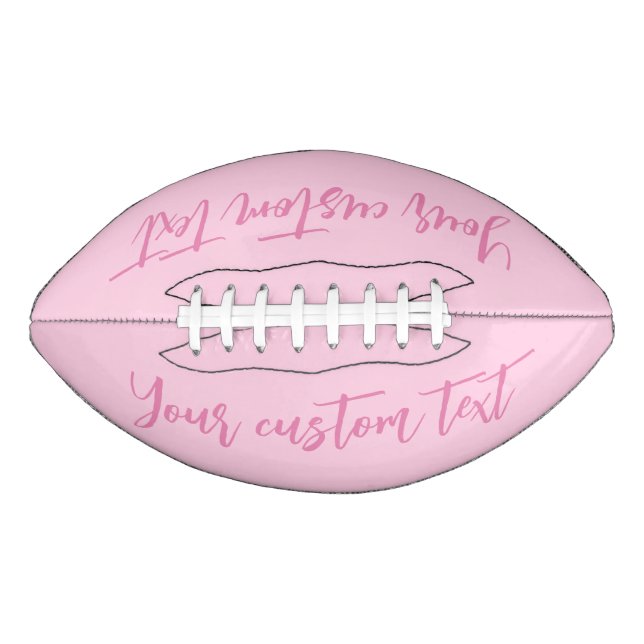 Girly cute pink personalised custom script text american football (Front)