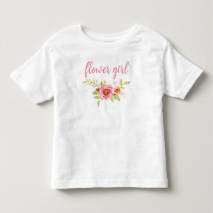 Girly Cute Pink Script Wedding Flower Girl Toddler T-Shirt