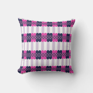 Girly Cute Purple and Pink Pattern Cushion