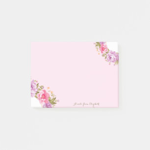 Girly Cute Stylish Chic Floral -Personalised Post-it Notes