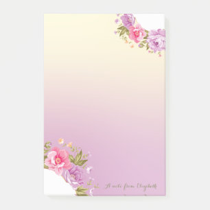 Girly Cute Stylish Floral -Personalised Post-it Notes