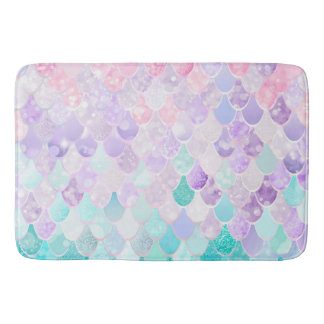 Girly, cute, trendy, beach, pink, Mermaid Bath Mat