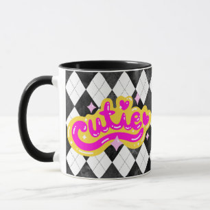 Girly Cutie Argyle Baddie Coffee Mug Cute