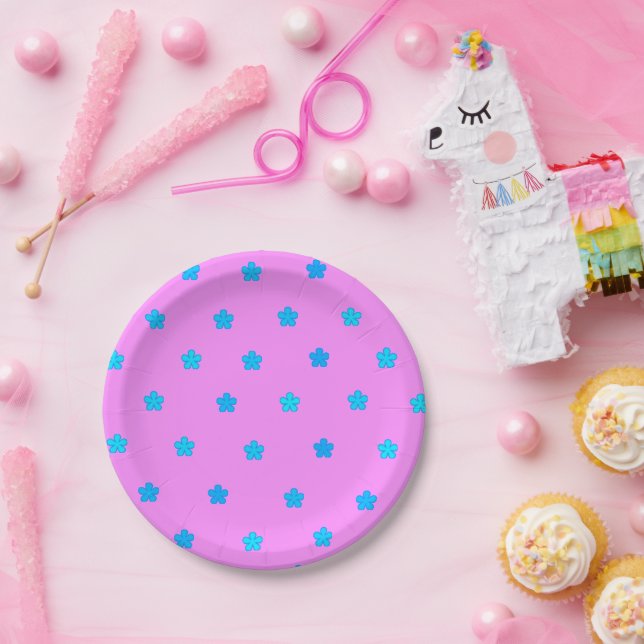 Girly Daisy Pink/ Aqua> Iphone 6 Case Paper Plate (Party)
