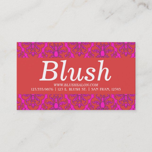 GIRLY DAMASK BUSINESS CARDS (Front)
