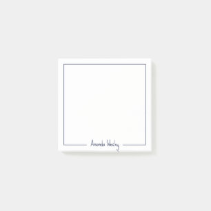 Girly Dark Purple Monogram Full Name Post-it Notes