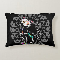 Girly Day of the Dead cute cat custom monogram
