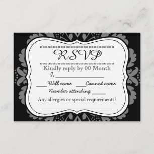 Girly Day of the Dead cute cat custom RSVP Card