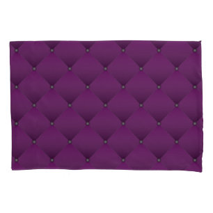 Girly Deep Purple Faux Quilted Diamond Pattern Pillowcase