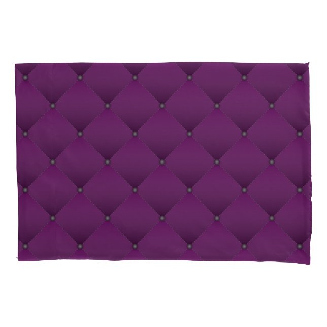 Girly Deep Purple Faux Quilted Diamond Pattern Pillowcase (Front)