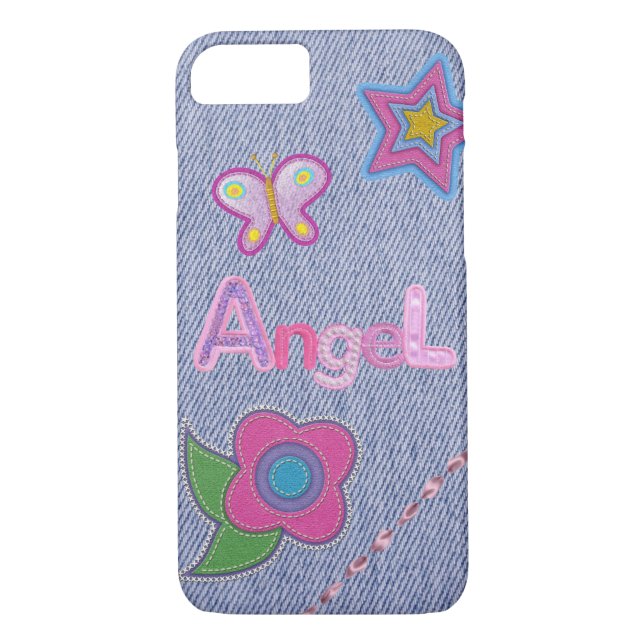 Girly Denim Charm iPhone 7 Phone Case (Back)