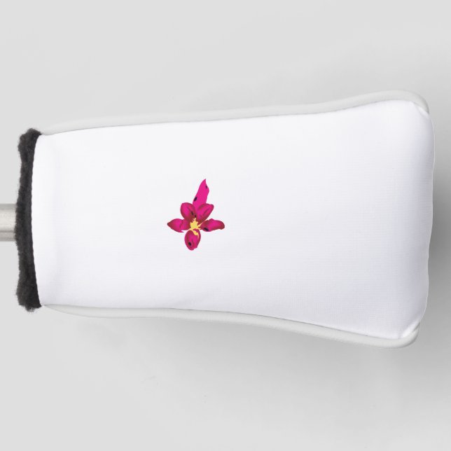 Girly Design, Light Gold, Purplish Red Golf Head Cover (Front)