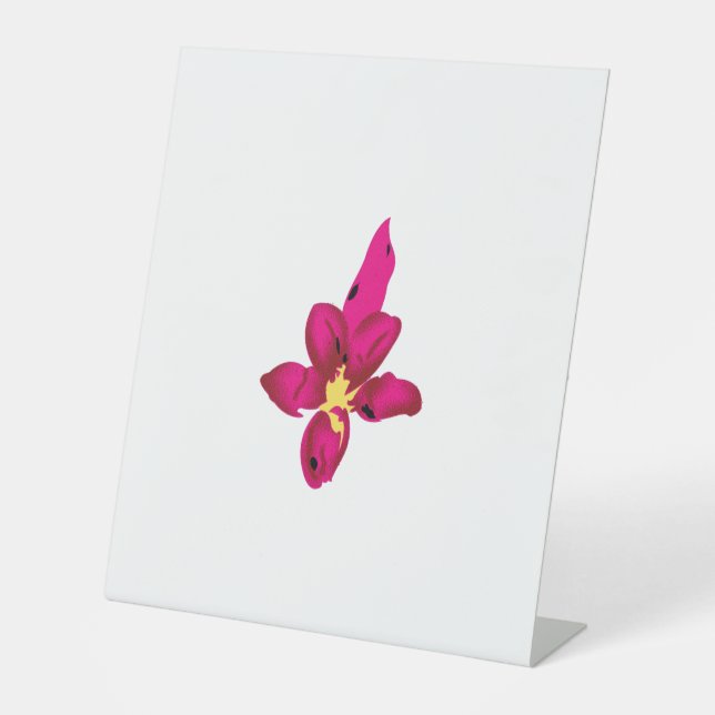 Girly Design, Light Gold, Purplish Red Pedestal Sign (Front)