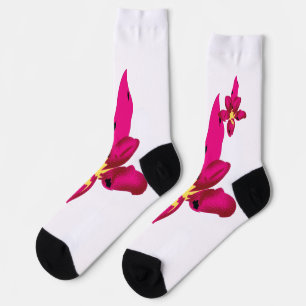 Girly Design, Light Gold, Purplish Red Socks