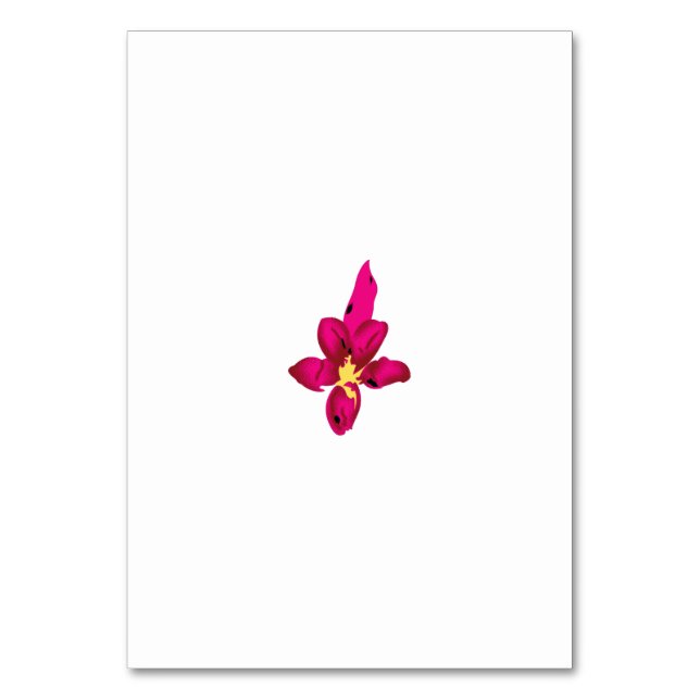 Girly Design, Light Gold, Purplish Red Table Number (Front)