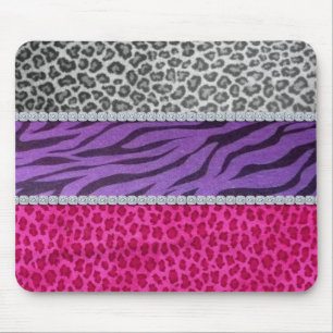 Girly Diamond Animal Print Mouse Mat