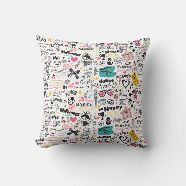 Girly Doodles Cushion (Front)